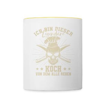 Ich Bin Dieser Legendäre Koch - Tasse zweifarbig - Weiß/Gelb - Vorne