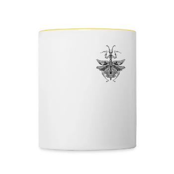 Praying Mantis I Mantis Insect Motif - Contrasting Mug - white/yellow - Front