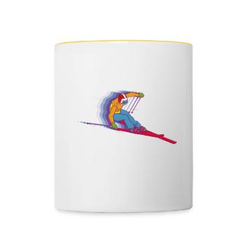 Skifahren Ski - Tasse zweifarbig - Weiß/Gelb - Vorne