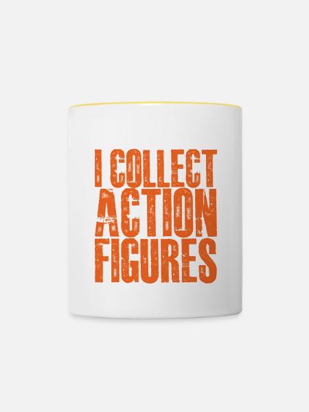 I Collect Action Figures 2 - Tasse zweifarbig - Weiß/Gelb
