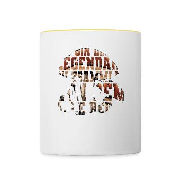 Pilzsammler Pilz Sucher - Tasse zweifarbig - Weiß/Gelb - Vorne