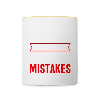 It's Okay Everybody Shakes Mistakes 4 - Tasse zweifarbig - Weiß/Gelb - Vorne