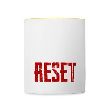It's Time For A Hard Reset 2 - Tasse zweifarbig - Weiß/Gelb - Vorne