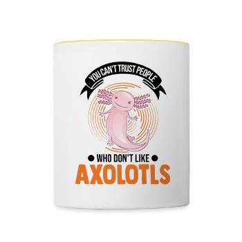 Axolotl Gift Tail Lurch Axolotl - Contrasting Mug - white/yellow - Front