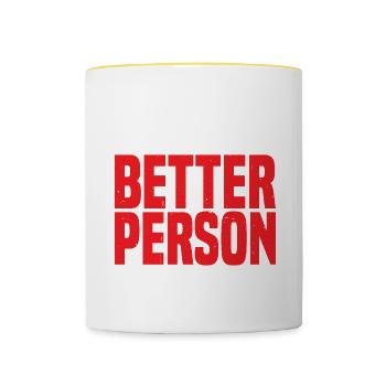 Suis-je parfait? Non! - Mug contrasté - blanc/jaune - Devant