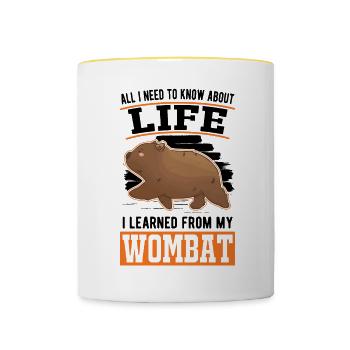 Australian Wombat - Contrasting Mug - white/yellow - Front