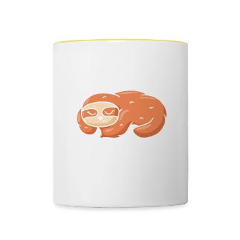 Ich Bin So Froh, Dass Atmen Ein Reflex Ist Faultie - Tasse zweifarbig - Weiß/Gelb - Vorne