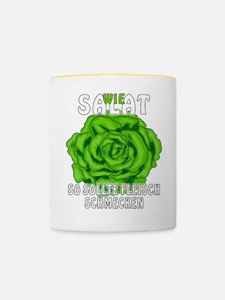 WIE SALAT - Tasse zweifarbig - Weiß/Gelb
