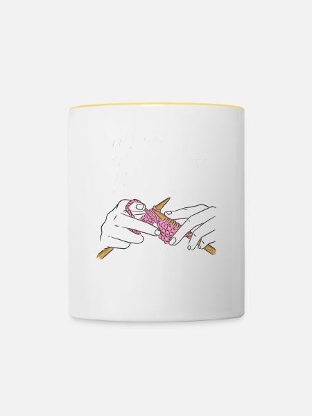 Mir Reichts Ich Geh Häkeln - Tasse zweifarbig - Weiß/Gelb
