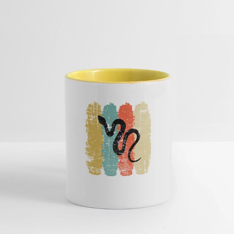 Snake Retro Reptile Python Idée cadeau Mug contrasté