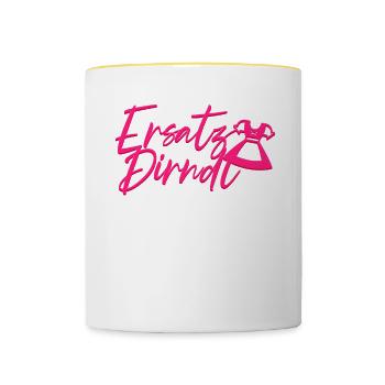 Ersatz Dirndl - Tasse zweifarbig - Weiß/Gelb - Vorne