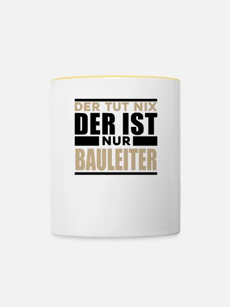 Bauleiter - Tasse zweifarbig - Weiß/Gelb