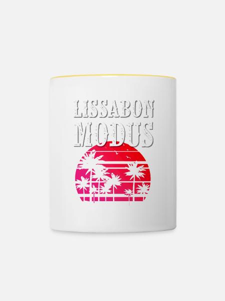 Lissabon Modus - Tasse zweifarbig - Weiß/Gelb