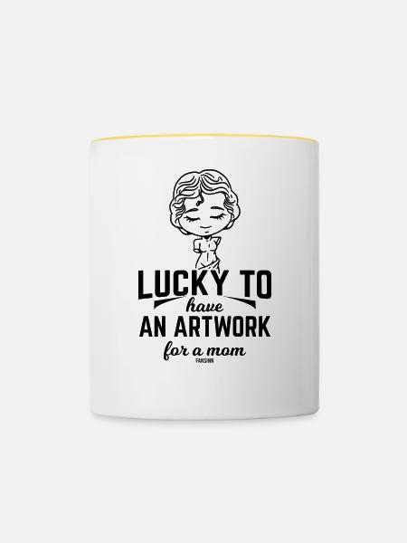 Mutter und Tochter Geschenk - Tasse zweifarbig - Weiß/Gelb