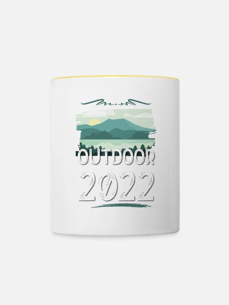 Outdoor 2022 - Tasse zweifarbig - Weiß/Gelb