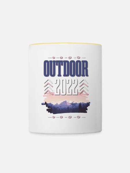 Outdoor 2022 - Tasse zweifarbig - Weiß/Gelb