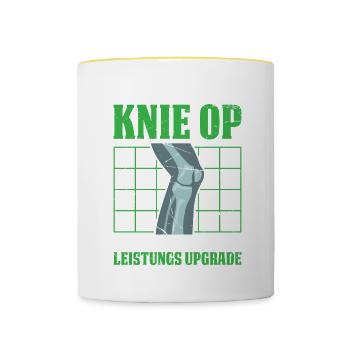 Ich Hatte Keine Knie OP Das War Nur Ein Leistungs - Tasse zweifarbig - Weiß/Gelb - Vorne