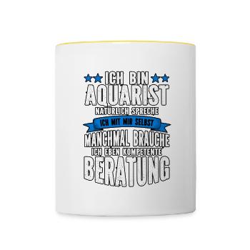 Aquarianer - Tasse zweifarbig - Weiß/Gelb - Vorne