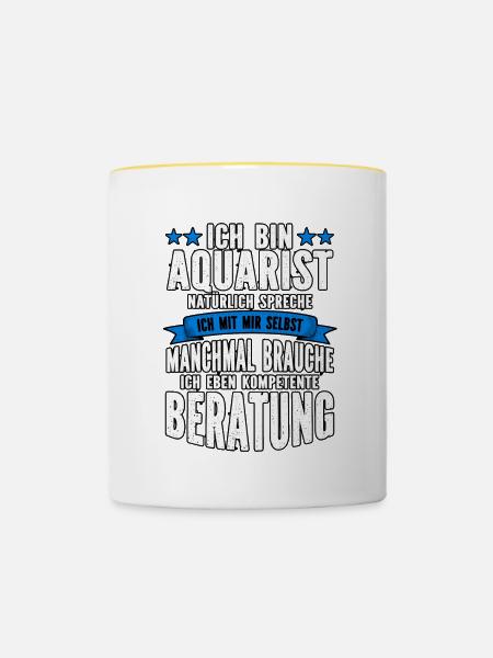 Aquarianer - Tasse zweifarbig - Weiß/Gelb