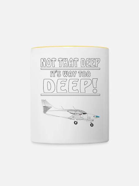 MOTORFLIEGER NOT THAT DEEP - Tasse zweifarbig - Weiß/Gelb