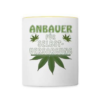 ANBAUER FÜR SELBSTVERSORGUNG - Tasse zweifarbig - Weiß/Gelb - Vorne
