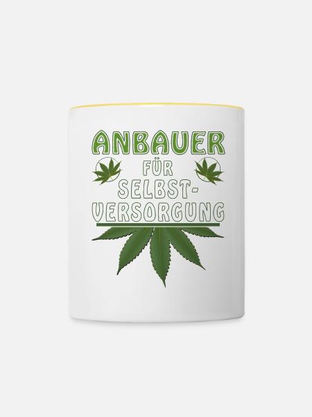 ANBAUER FÜR SELBSTVERSORGUNG - Tasse zweifarbig - Weiß/Gelb