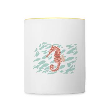Aus Der Bahn Ich Darf Jetzt Schwimmen - Tasse zweifarbig - Weiß/Gelb - Vorne