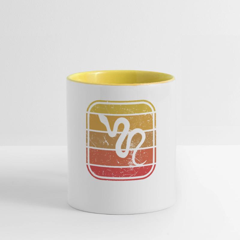 Snake Retro Reptile Python Idée cadeau Mug contrasté