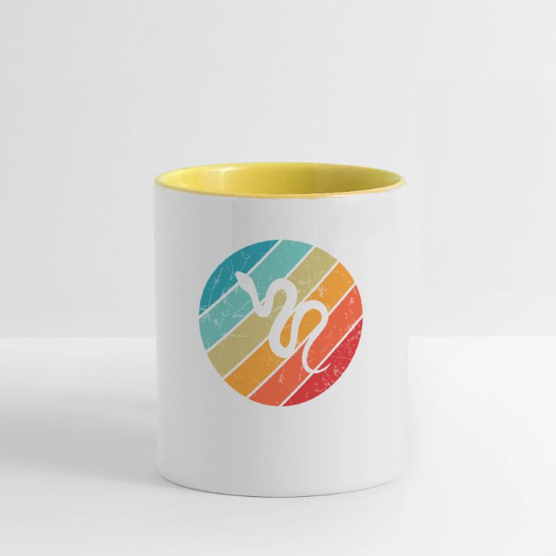 Snake Retro Reptile Python Gift idea Contrasting Mug