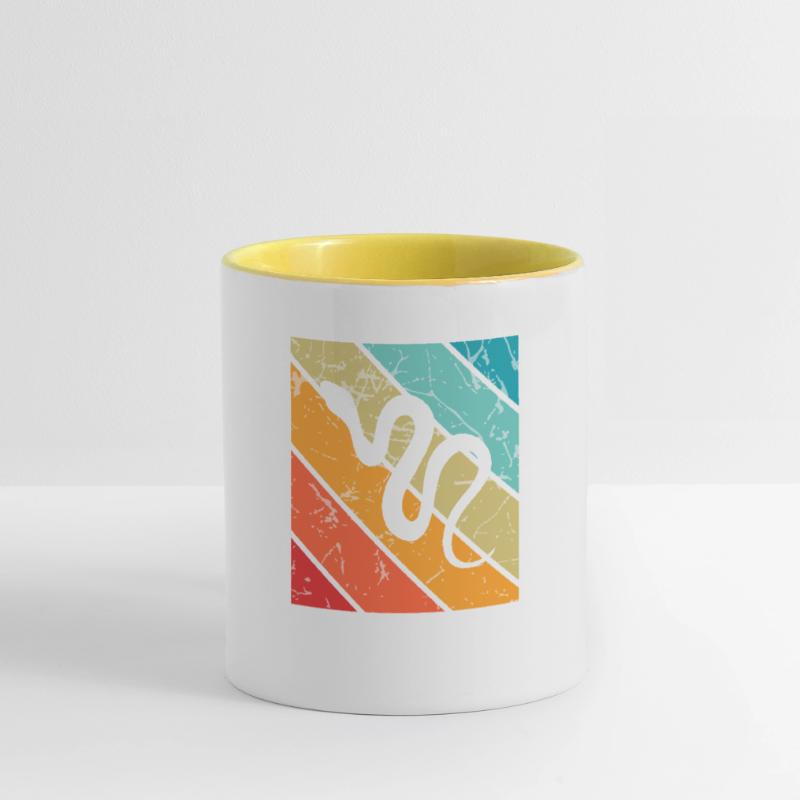 Snake Retro Reptile Python Gift idea Contrasting Mug