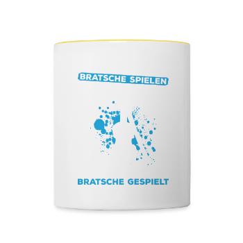 Wer Glaubt, Dass Bratsche Spielen Keine Sportart I - Tasse zweifarbig - Weiß/Gelb - Vorne