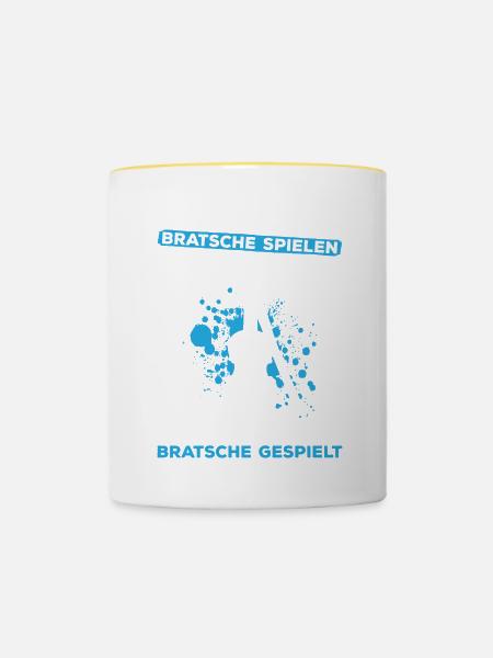Wer Glaubt, Dass Bratsche Spielen Keine Sportart I - Tasse zweifarbig - Weiß/Gelb
