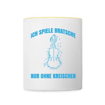 Ich spiele Bratsche Ähnlich Wie Eine Geige Nur Ohn - Tasse zweifarbig - Weiß/Gelb - Vorne