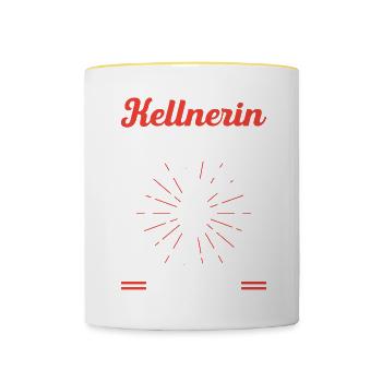 Kellnerin Je Mehr Trinkgeld Ich Bekomme Desto Freu - Tasse zweifarbig - Weiß/Gelb - Vorne