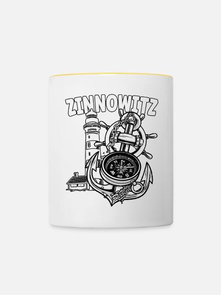 Zinnowitz - Tasse zweifarbig - Weiß/Gelb