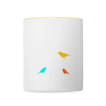 Ich Bin Der Typ Mann Der Einfach Nur Vögel Beobach - Tasse zweifarbig - Weiß/Gelb - Vorne