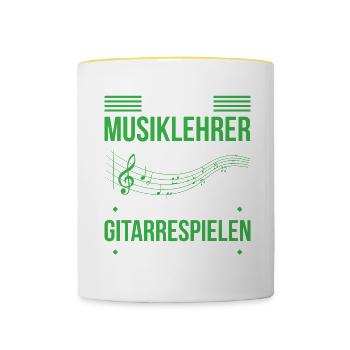 Ja Ich Bin Musiklehrer Und Nein Ich Lerne Dir Das - Tasse zweifarbig - Weiß/Gelb - Vorne