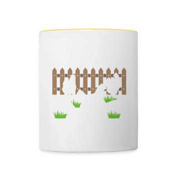 Was Ist Besser Als Ein Huhn? Viele Hühner - Tasse zweifarbig - Weiß/Gelb - Vorne