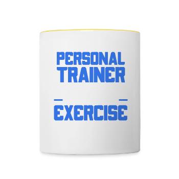 Fitness Workout Motivation Personal Trainer - Contrasting Mug - white/yellow - Front