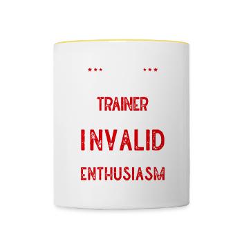 Fitness Workout Motivation Personal Trainer - Contrasting Mug - white/yellow - Front