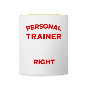 Fitness Workout Motivation Personal Trainer - Contrasting Mug - white/yellow - Front