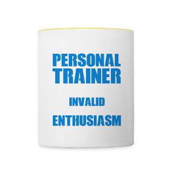 Fitness Workout Motivation Personal Trainer - Contrasting Mug - white/yellow - Front