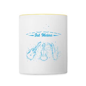 Musik Ist Meine Zweite Fremdsprache Ich Kann Sie D - Tasse zweifarbig - Weiß/Gelb - Vorne