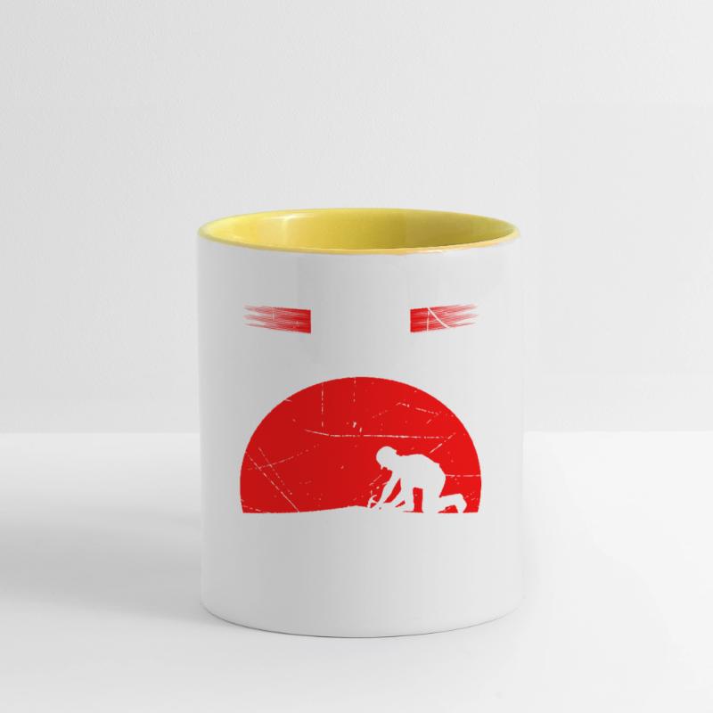 Egal Ob Steil Oder Flach Am Liebsten Bin Ich Auf D Tasse zweifarbig