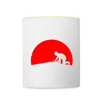 Studieren Kann Jeder Meister Sein Nur Die Besten - Tasse zweifarbig - Weiß/Gelb - Vorne