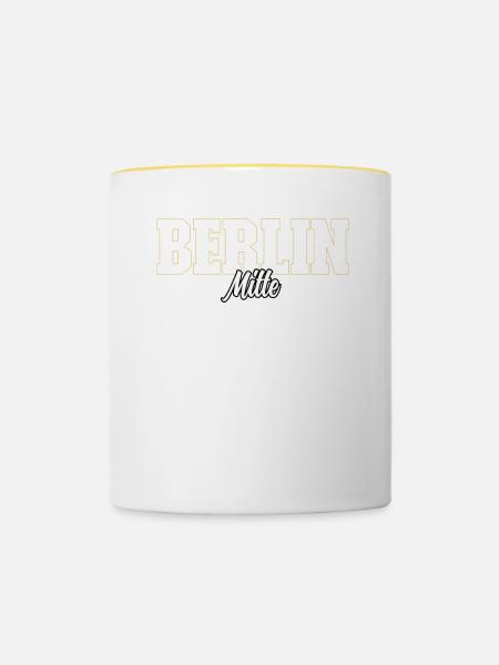 Berlin Mitte - Tasse zweifarbig - Weiß/Gelb
