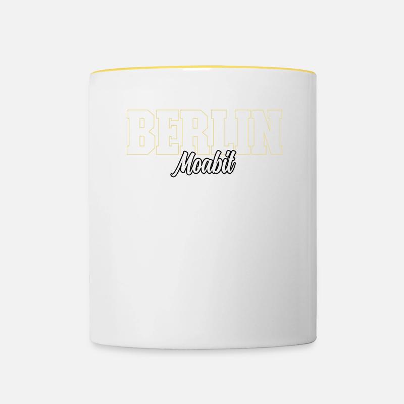 Berlin Moabit - Tasse zweifarbig - Weiß/Gelb