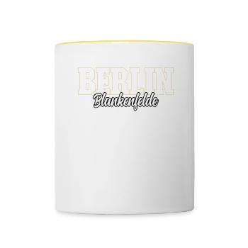 Berlin Blankenfelde - Tasse zweifarbig - Weiß/Gelb - Vorne