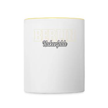 Berlin Hakenfelde - Tasse zweifarbig - Weiß/Gelb - Vorne