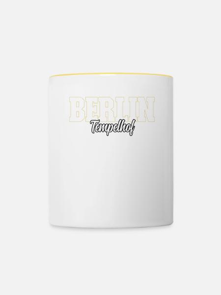 Berlin Tempelhof - Tasse zweifarbig - Weiß/Gelb